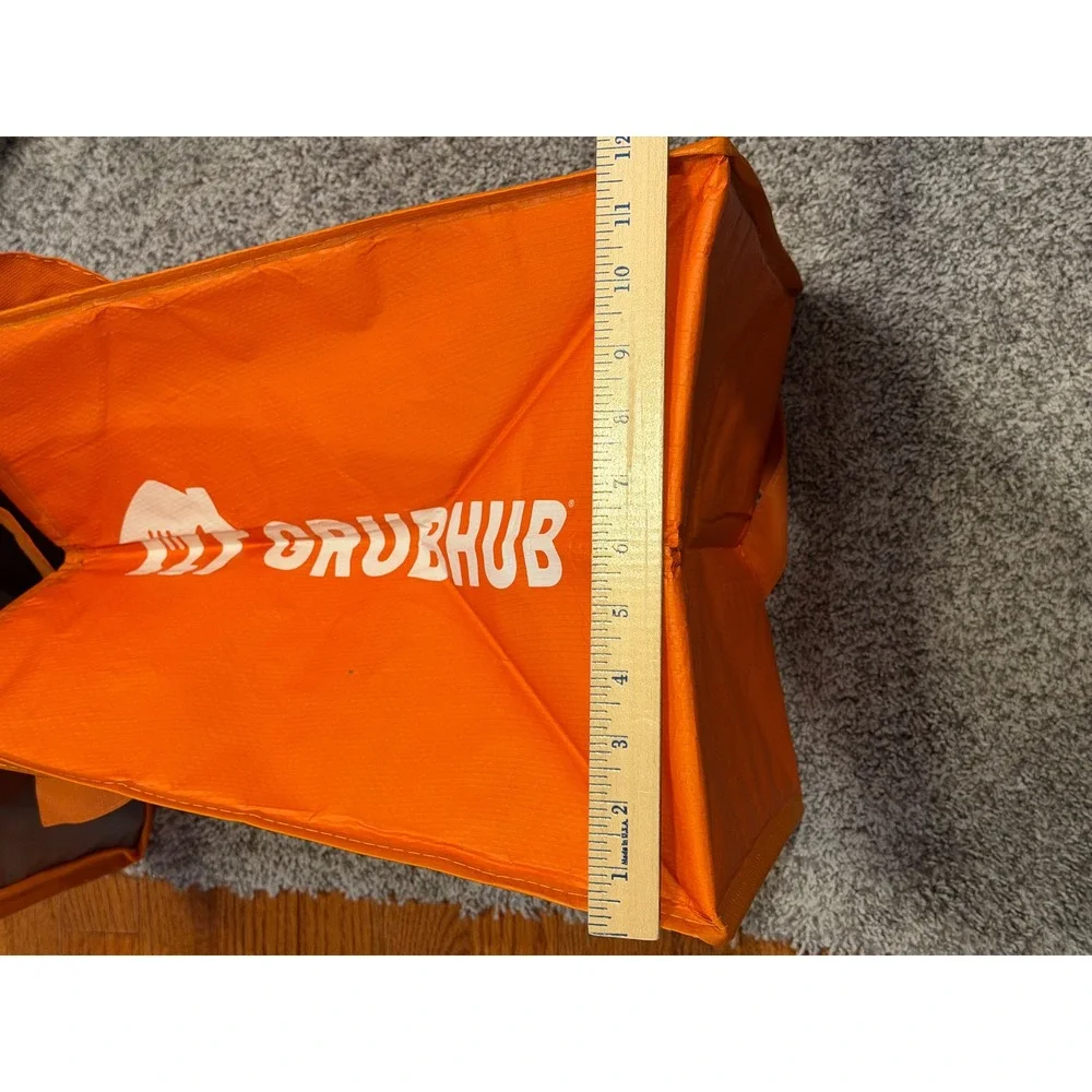 Grubhub Insulated Delivery Bag Unisex OS Orange Thermal Reusable Food Tote Eco